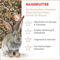Produktbild von Supravit Premium Alleinfuttermittel für Nager und Kleintiere wie Hamster, Kaninchen, Meerschweinchen, Mäuse und Ratten ohne Zucker und Farbstoffe 2,5 kg