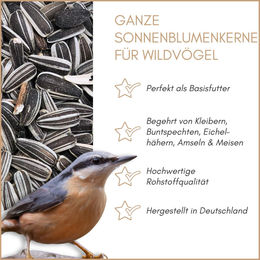 Supravit Sonnenblumenkerne als energiereiches Wildvogel-Streufutter für Ganzjährige Fütterung 2,5 kg – Bild 1 von 10