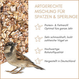 Supravit Spatzenfutter und Sperlingsfutter Wildvogelfutter mit Mehlwürmern 5kg – Bild 1 von 10