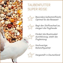 Supravit Super Reise Taubenfutter ohne Weizen 25kg energiereiche Körnermischung für Rassetauben – Bild 1 von 8