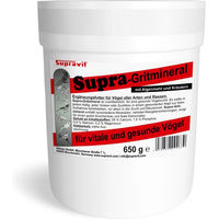 Produktbild von Supravit Supra-Gritmineral Premium Vogelgrit und Mineralfutter mit Algenmehl und Kräutern für Papageien Nymphensittiche und Finken 650 g