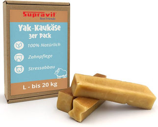 Supravit Yak Kaukäse für Hunde Größe L 3er Pack Natürliche Kausnack aus Yak und Rind ohne Farb- und Aromastoffe – Bild 1 von 8