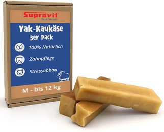 Supravit Yak Kaukäse für kleine Hunde Größe M 3er Pack Natürlicher Kausnack ohne Farb- und Aromastoffe - 3 x 80 g – Bild 1 von 8