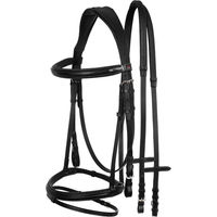Produktbild von Supreme Anatomische Leder-Reittrense für Pferde Schwarz Gepolstertes Klassisches Modell