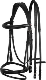 Produktbild von Supreme Anatomische Leder-Reittrense für Vollblut Pferde Schwarz Gepolstertes Klassisches Modell