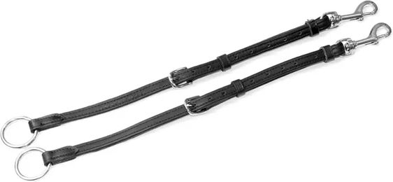 Produktbild von Supreme Doppelter Karabiner-Martingalhaken aus Leder in Schwarz für Warmblut/WB