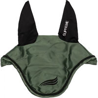 Produktbild von Supreme Fliegenhaube für Pferde aus Satin in Grün mit elastischen Ohren