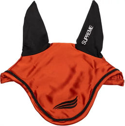 Supreme Fliegenhaube für Pferde aus Satin in Orange mit elastischen Ohren – Bild 1 von 1