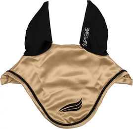 Produktbild von Supreme Fliegenhaube für Pferde aus Satin mit elastischen Ohren in Beige Gold