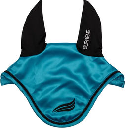 Produktbild von Supreme Fliegenhaube für Pferde aus Satin mit elastischen Ohren in Blau und Türkis