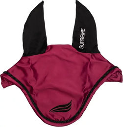 Produktbild von Supreme Fliegenhaube für Pferde aus Satin mit elastischen Ohren in Rot