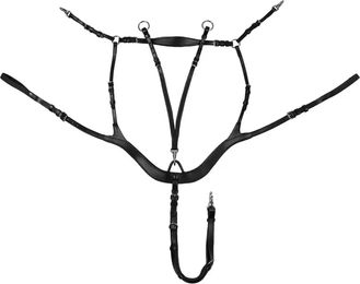 Supreme Jagdhalsband für Pferde aus Leder und Stahl in Schwarz Cob – Bild 1 von 1