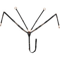 Produktbild von Supreme Leder-Halsband mit Gabel in Schwarz und Gold