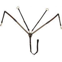 Produktbild von Supreme Leder-Halsband mit Messinggabel in Braun und Gold für Vollblut Pferde