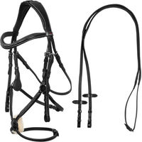 Produktbild von Supreme Mexican Anatomisch geformte Kreuztrense für Pferde aus Leder in Schwarz