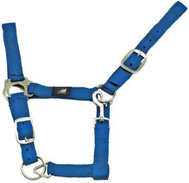 Supreme Nylonpferdehalfter für Ponys mit doppelter Verstellung in Blau – Bild 1 von 2