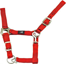 Produktbild von Supreme Pferdehalfter aus Nylon in Rot doppelt verstellbar
