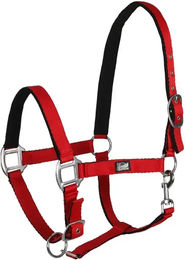 Supreme Pferdehalfter mit weichem Polster aus Nylon für Ponys in Orange und Rot – Bild 1 von 1