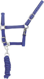 Produktbild von Supreme Reflektierendes Nylonhalfter und Führstrick für Pferde in Blau