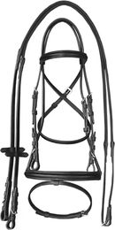 Supreme Reitstirrup für Pferde aus Leder in Schwarz Full mit erhöhtem Stirnriemen – Bild 1 von 1