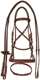 Produktbild von Supreme Reitstirrup für Pferde aus Leder in Braun mit erhöhtem Stirnriemen