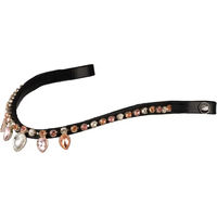 Produktbild von Supreme Stirnriemen für Pferde mit Strass Modello Goccia aus Kunstleder in Schwarz