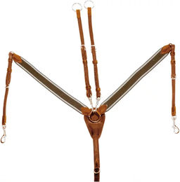 Produktbild von Supreme UKE Elastisches Leder-Brustgeschirr und Martingal für Ponys in Braun