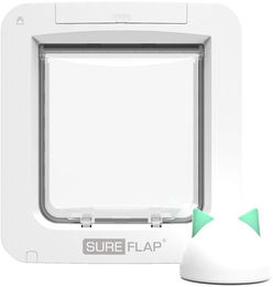 Produktbild von Sure Petcare SureFlap Mikrochip Katzenklappe Connect mit Hub App Steuerung und DualScan Technologie in Weiß - 1 Stk.