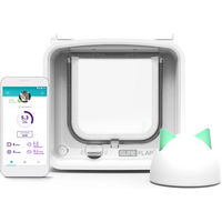 Produktbild von SureFlap Connect Mikrochip Katzenklappe Set mit Hub Weiß WiFi-fähig
