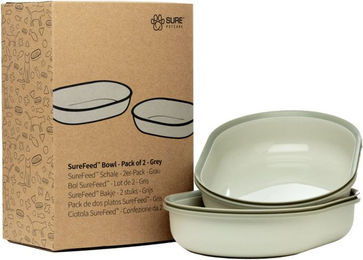 SurePetcare SureFeed Schalen-Set 2er Pack Grau für Mikrochip Futterautomaten geeignet für Nass- und Trockenfutter - 2 x 400 ml – Bild 1 von 2