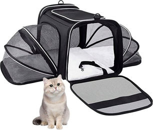 SURFOU Tiertransporttasche als Katzenrucksack und Hundetransportbox aus Oxford-Gewebe für Katzen und Hunde – Bild 1 von 5