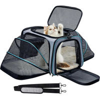 Produktbild von SURFOU Tiertransporttasche als Katzenrucksack und Hundetransportbox aus Oxford-Gewebe in Grau