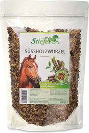Produktbild von Süßholzwurzel geschnitten als Einzelfuttermittel für die Unterstützung der Atemwege und des Magen-Darm-Trakts