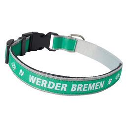 Produktbild von SV Werder Bremen Hundehalsband für Warmblut aus Polyester in Grün Größe Groß 45 cm