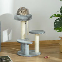 Produktbild von Sweiko Katzenbaum Kletterbaum mit Hängematte und Sisalsäulen Grau Ø40 x H65 cm