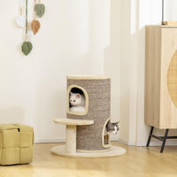 Produktbild von Sweiko Katzenfass Kratztonne mit 2 Ebenen und Sisal-Kratzmatte in Beige