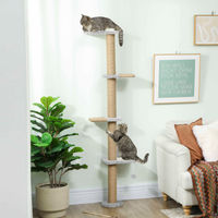 Produktbild von Sweiko Katzenkratzbaum mit Sisalpfosten und Plüschstoff in Grau