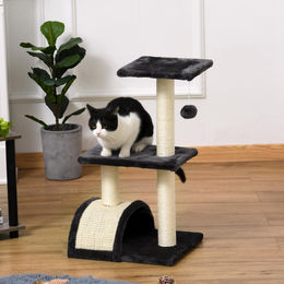 Sweiko Kratzbaum für Katzen 72 cm Grau mit Sisalstämmen und Plüschballen – Bild 1 von 4