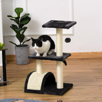 Produktbild von Sweiko Kratzbaum für Katzen 72 cm Grau mit Sisalstämmen und Plüschballen