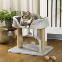 Produktbild von Sweiko Kratzbaum für Katzen mit Jute-Kratzpfosten und Plattform Grau 42 cm