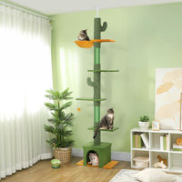Produktbild von Sweiko Kratzbaum mit Deckenspanner und Hängematte höhenverstellbar 230-275 cm Grün
