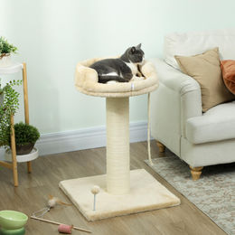Sweiko Kratzbaum mit Katzenbett und Katzenspielzeug Beige 55 x 55 x 83 cm – Bild 1 von 1