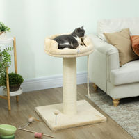 Produktbild von Sweiko Kratzbaum mit Katzenbett und Katzenspielzeug Beige 55 x 55 x 83 cm