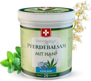 SwissMedicus Pferdebalsam mit Hanf kühlend für Beine und Muskeln 500 ml – Bild 1 von 5