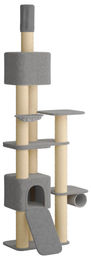 Syfax Deckenhoher Katzenbaum mit Sisal-Kratzsäule Hellgrau 257-283 cm – Bild 1 von 1