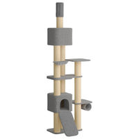 Produktbild von Syfax Deckenhoher Katzenbaum mit Sisal-Kratzsäule Hellgrau 257-283 cm