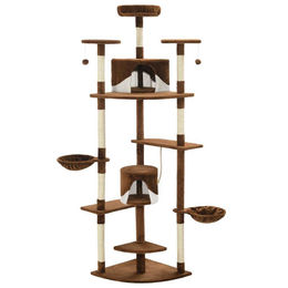 Syfax Katzen-Kratzbaum mit Sisal-Kratzsäulen 203 cm Braun und Weiß – Bild 1 von 1