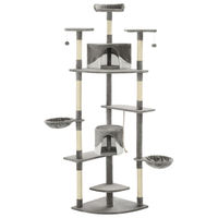 Produktbild von Syfax Katzen-Kratzbaum mit Sisal-Kratzsäulen 203 cm Grau und Weiß
