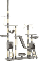 Syfax Katzen-Kratzbaum mit Sisal-Kratzsäulen in Grau 230-250 cm – Bild 1 von 1