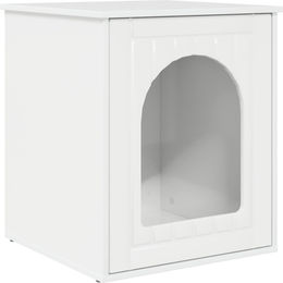 Syfax Katzenhaus aus Holzwerkstoff in Glänzend Weiß 53 x 52 x 62 cm – Bild 1 von 1
